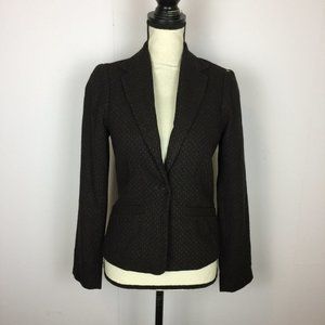 Ben Sherman Suit Jacket Blazer XS Womens Brown Wool Blend Long Sleeve One-Button
